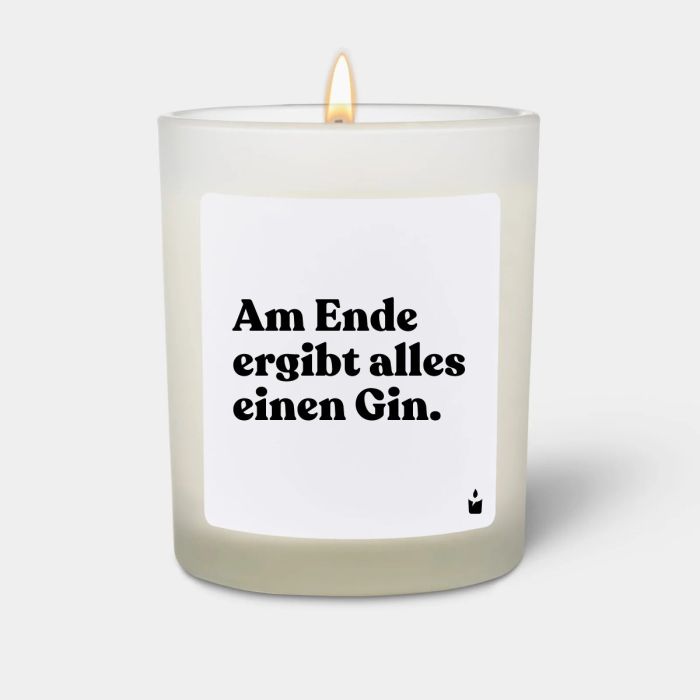 Duftkerze Weiss Woody Am Ende ergibt alles einen Gin.
