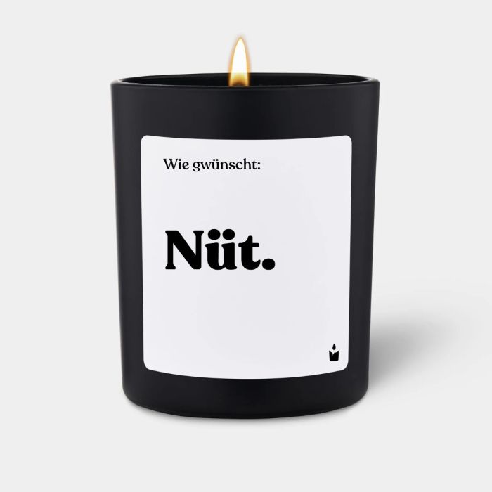 Duftkerze Schwarz Woody Wie gwünscht: Nüt.