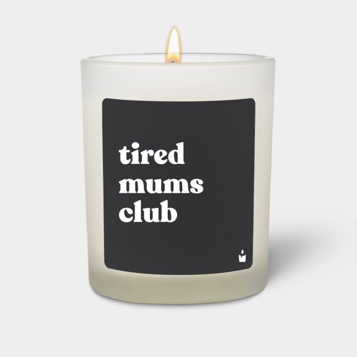 Duftkerze Weiss Woody tired mums club