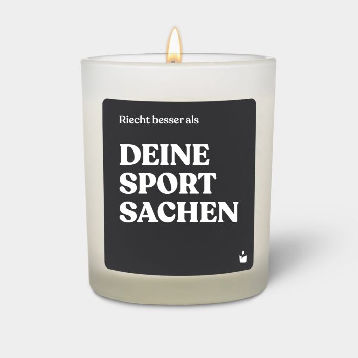 Duftkerze Weiss Woody Riecht besser als deine Sportsachen