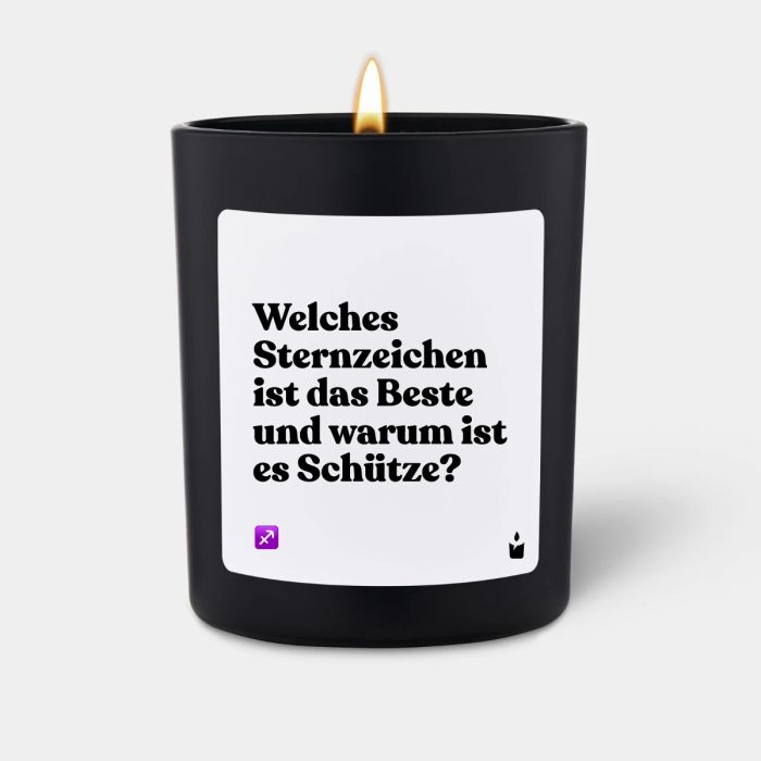 Duftkerze Schwarz Flowery Welches Sternzeichen ist das Beste und warum ist es Schütze?