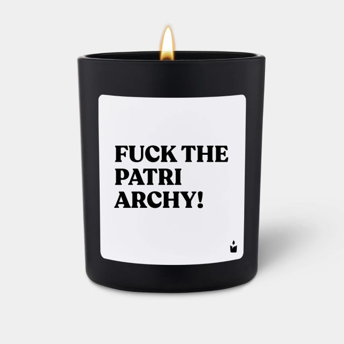 Duftkerze Schwarz Woody Fuck the Patriarchy!