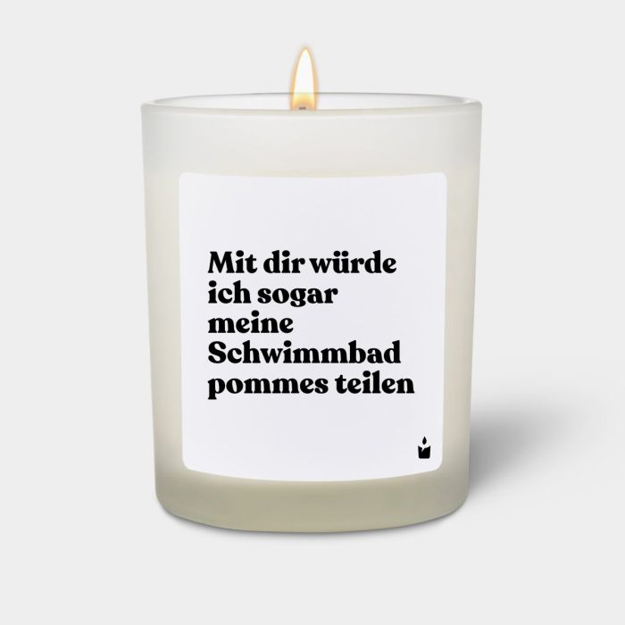 Duftkerze Weiss Flowery Mit dir würde ich sogar meine Schwimmbadpommes teilen