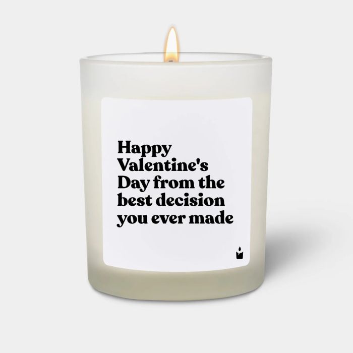 Duftkerze Weiss Flowery Happy Valentine's Day from the best decision you ever made