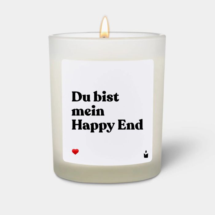 Duftkerze Weiss Woody Du bist mein Happy End
