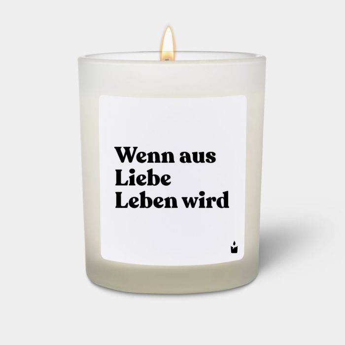 Duftkerze Weiss Flowery Wenn aus Liebe Leben wird