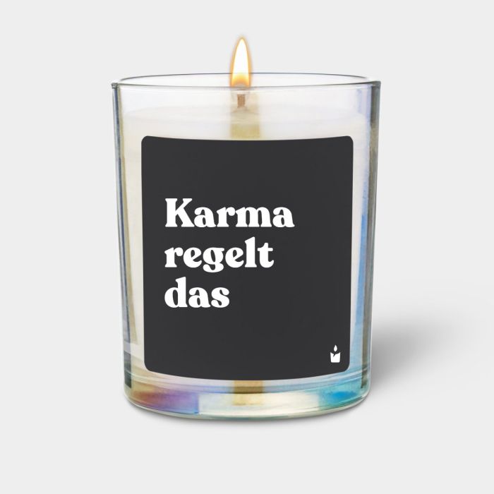 Duftkerze Rainbow Woody Karma regelt das
