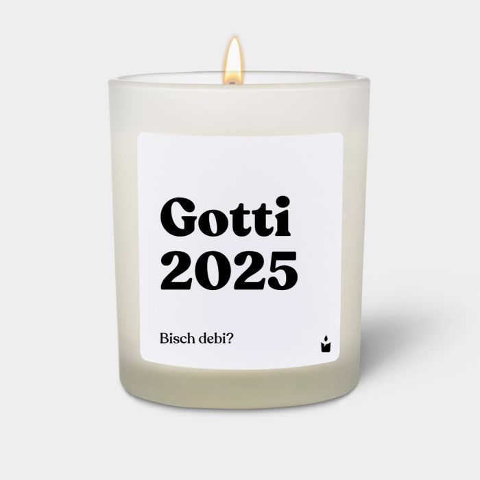 Duftkerze Weiss Woody Gotti 2025. Bisch debi?