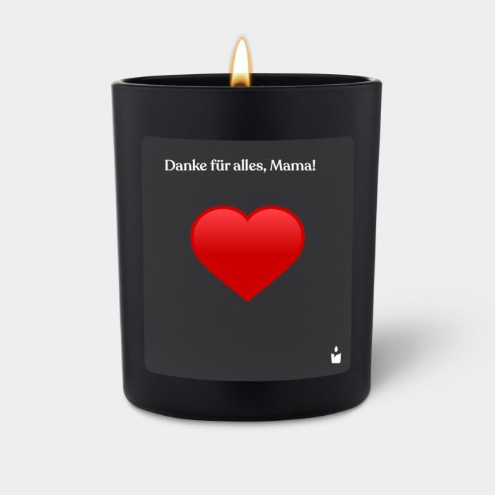Duftkerze Schwarz Woody Danke für alles, Mama!