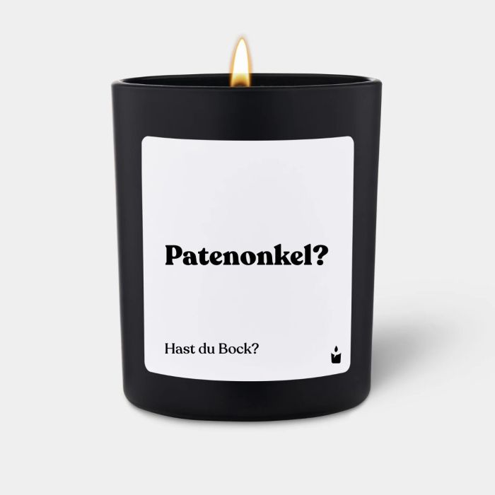 Duftkerze Schwarz Flowery Patenonkel? Hast du Bock?