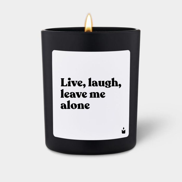 Duftkerze Schwarz Flowery Live, laugh, leave me alone