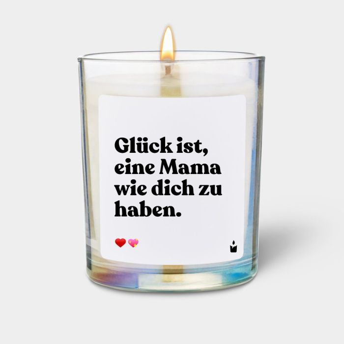 Duftkerze Rainbow Woody Glück ist, eine Mama wie dich zu haben.