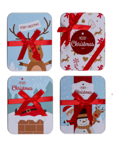 Kleine Geschenkbox aus Metall assortiert 4 Designs