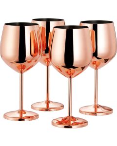 Edelstahl Weingläser Roségold 4er-Set