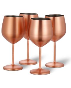 Edelstahl Weingläser Roségold Matt 4er-Set