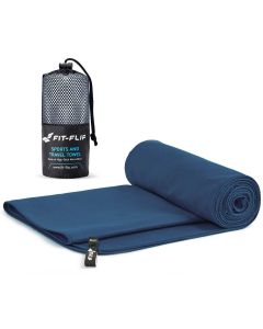 Mikrofaser Handtuch schnelltrocknend mit Tasche 90x180cm Marineblau