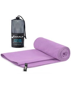 Mikrofaser Handtuch schnelltrocknend mit Tasche 30x50cm Flieder