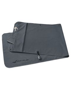 Fitnesshandtuch Mikrofaser mit Reissverschlusstasche 130x48cm Dunkelgrau