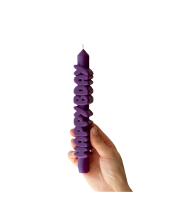 Kerze Taper candle HAPPY BDAY Indigo