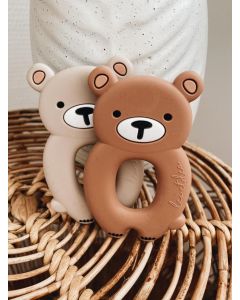 Big Bear Beissring Silikon Montessori Hellrosa