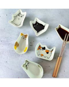 Keramikteller Japanischer Stil schwarze Katze universell einsetzbar