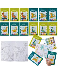 Malbuch Mini mit Sticker Dinosaurier 12 Stück