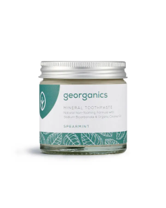 Mineralische Zahnpasta im Glas ohne Fluorid Krauseminze 60ml