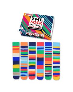 Einzelne Socken im 6er Pack, THE SOCK EXCHANGE WEEKEND Bunte Socken, Gr. 39-46, mit Geschenkbox