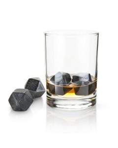 Whisky-Steine Hexagon 4er-Pack mit Tasche