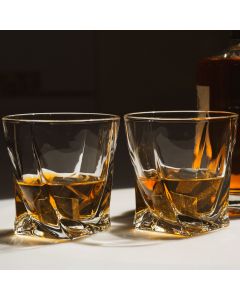Whisky Gläser Twisted (2er Set) inkl. 2 Ice Rocks