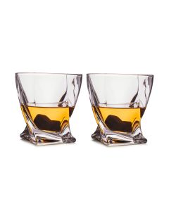 Whisky Gläser Twisted (2er Set) inkl. 2 Ice Rocks