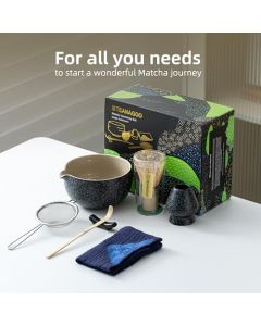 Matcha Set Obsidian mit Ausgiessschale 7-tlg.