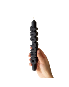 Kerze Taper candle CHILL OUT schwarz