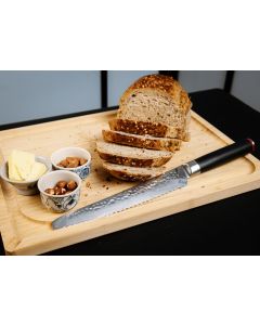 Brotmesser mit Wellenschliff Damas Pakka