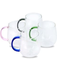 Glastassen farbige Henkel 4er-Set