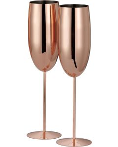 Edelstahl Sektgläser Flute Roségold 2er-Set