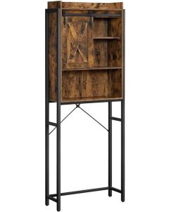 Toilettenregal mit Schrank Industrie-Design vintagebraun