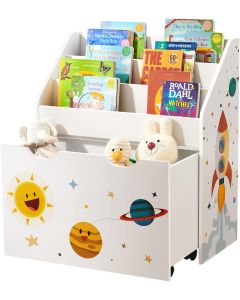 Spielzeugregal Kinderzimmer mit Spielzeugkiste Weiss