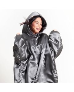 Satinhoodie Glazey Anthrazit