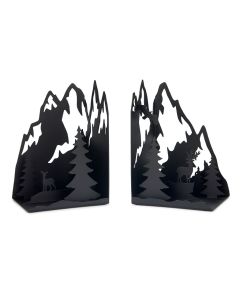 Buchstützen Berge Schwarz Metall