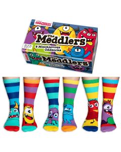 Einzelne Socken im 6er Pack, THE MEDDLERS Bunte Monster, Gr. 30-38, mit Geschenkbox
