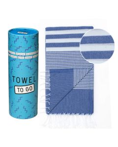 Malibu Strandtuch Baumwolle Hamamtuch 180x100cm Blau gestreift