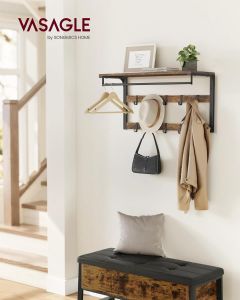Wandgarderobe mit Ablage 80cm Vintagebraun-Schwarz