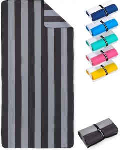 Strandtuch XXL Mikrofaser schnelltrocknendes Badetuch 200x90cm Grau - Dunkelgrau