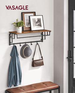 Wandgarderobe mit Aufbewahrungsregal 80cm rustikal Braun