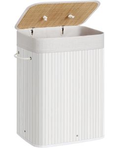 Wäschekorb Wäschesammler Bambus 72l weiss