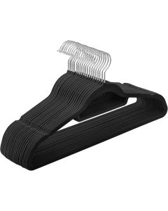 Kleiderbügel Samt 20er Set Silber-Schwarz