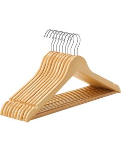 Kleiderbügel Holz 10er Set Einkerbungen im Schulterbereich