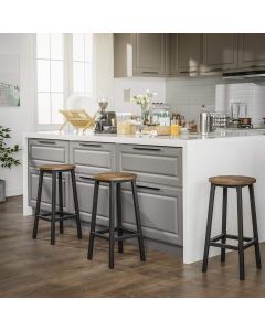 Barhocker Set Metallgestell 65cm Vintagebraun Schwarz