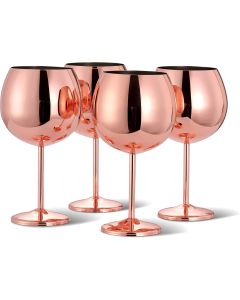 Edelstahl Gin Gläser Roségold 4er-Set